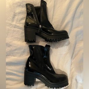 MIU MIU block heel ankle boots